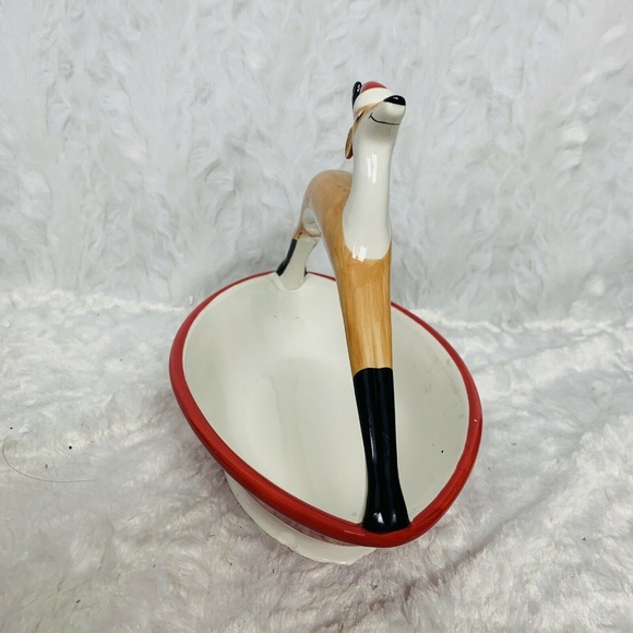 ❌SOLD❌Dept 56 Reindeer Christmas Basket Ceramic - Picture 4 of 7